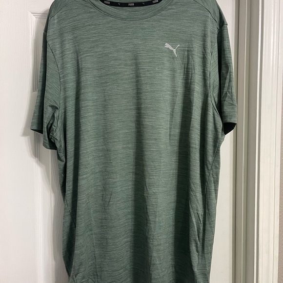 Puma Men's Heathered Green Short Sleeve Tee - Picture 1 of 3